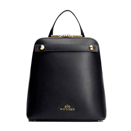 Dámsky trapezový batoh z kože čierny 100-4E-600-1
