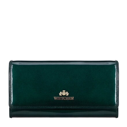Lakovaná dámska peňaženka zelená RFID 14-1L-052-00