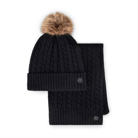 Dámsky zimný komplet s brmbolcom – čiapka a šál