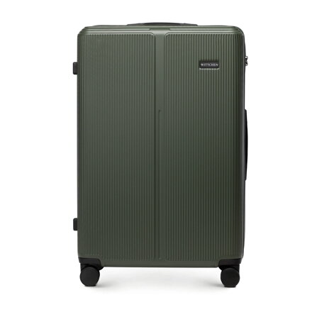 Veľký kufor z ABS s jemnými khaki pruhmi 56-3A-603-85