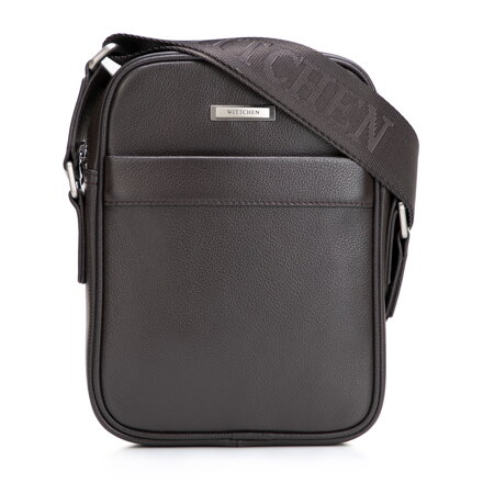 Klasická pánska kožená taška cez rameno hnedá 102-4U-606-4