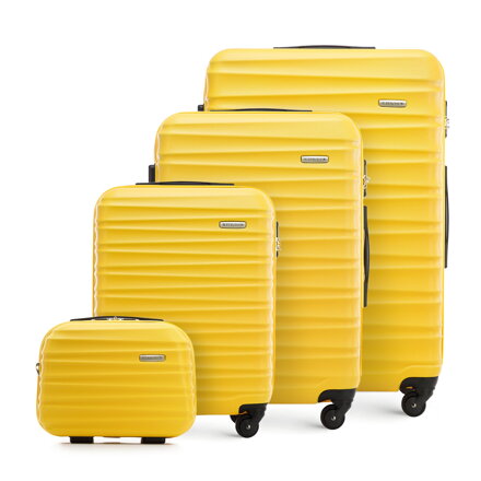 Set 4 kufrov v modernej žltej farbe