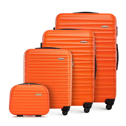 Sada ABS kufrov s rebrinami, oranžová, 56-3A-31K-55