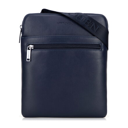 Pánska kožená crossbody taška modrá 100-4P-908-7