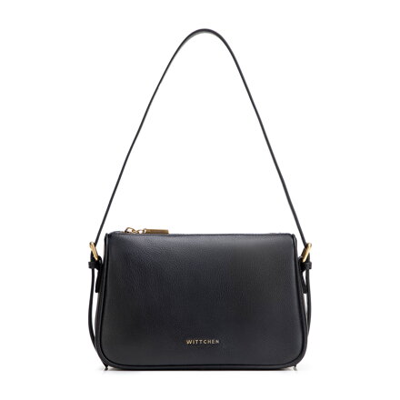 Čierna crossbody kabelka z prírodnej kože 102-4E-618-1