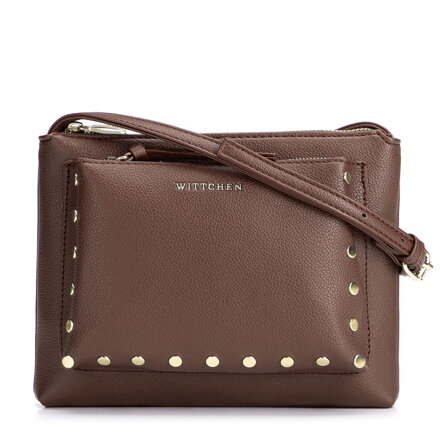 Dámska malá crossbody kabelka s ozdobnými nitmi Wittchen – tmavohnedá