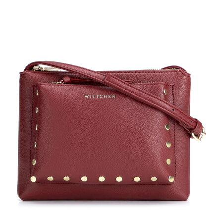 Dámska malá crossbody kabelka s ozdobnými nitmi Wittchen – bordová