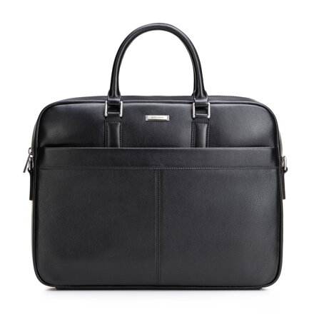 Pánska taška na notebook 15,6" z prírodnej kože čierna 102-3U-604-1