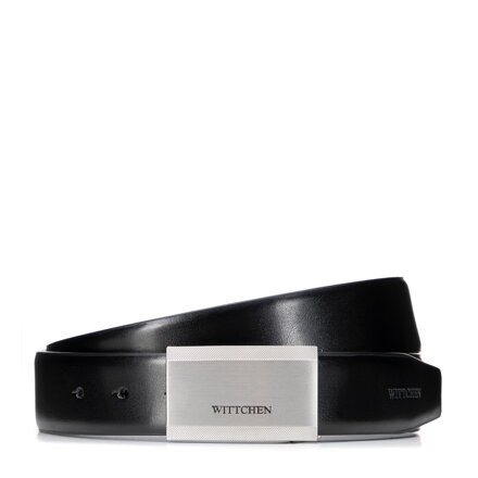 Moderná elegancia – pánsky kožený opasok s plnou prackou a logom 101-8M-214-1S