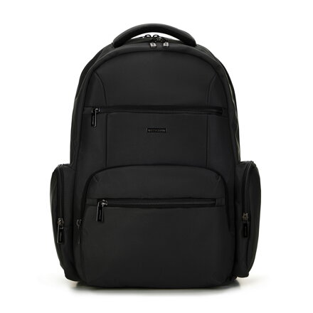 Elegantný pánsky ruksak z polyesteru s priehradkou na 15,6'' notebook a uchytením na kufor 99-3P-208-1