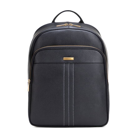 Pánsky ruksak na notebook 14" z prírodnej kože čierno-zlatý 102-3U-600-1G