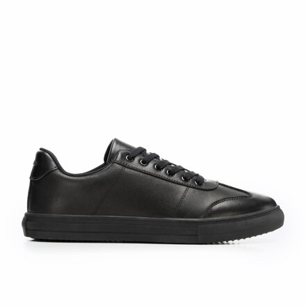 Dámske kožené sneakersy z hladkej kože čierne 101-M-513-1