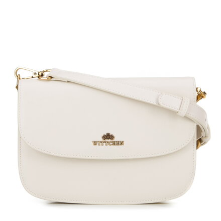 Dámska crossbody z prírodnej kože krémová 100-4E-214-0