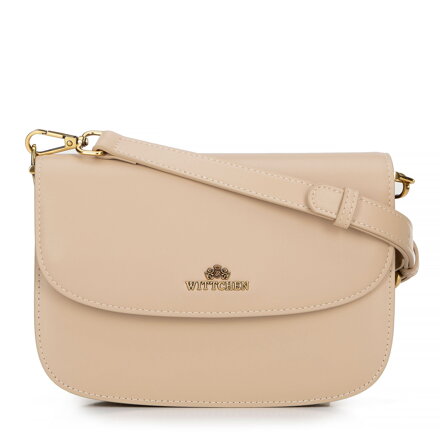 Dámska crossbody z prírodnej kože béžová 100-4E-214-9