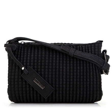 Mini crossbody kabelka v geometrickom vzore čierna  