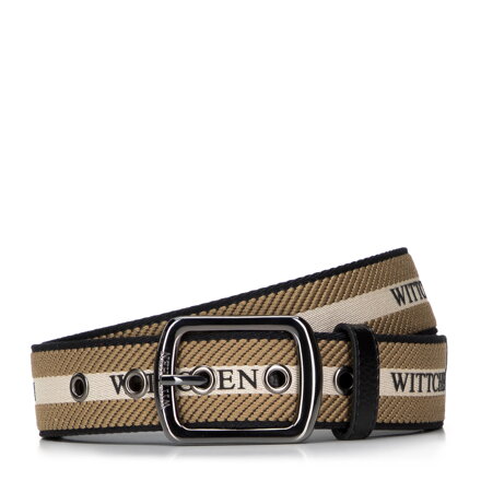 Čierno-béžový pánsky kožený opasok s elegantným detailom Wittchen 98-8M-003-1