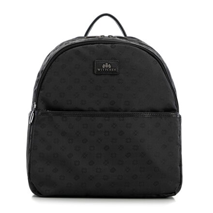 Plecak damski półokrągły elegancki w monogram czarny 98-4E-901-1