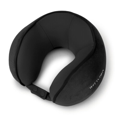 Cestovný vankúšik croissant rovný čierny 56-30-043-10N