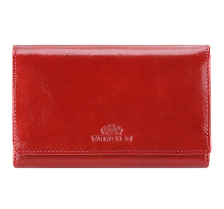 Dámska kožená peňaženka s rámikovou priehradkou na mince červená 21-1-081-3