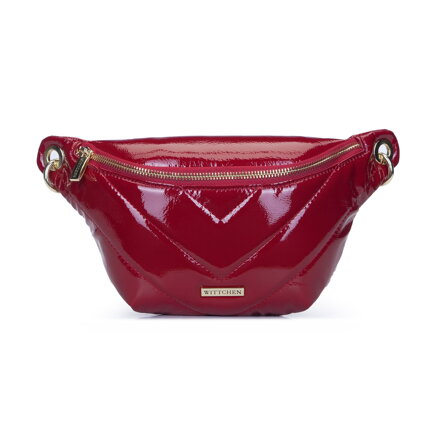 Dámska crossbody kabelka z eko kože s retiazkovým popruhom a detailmi zlatej farby 93-4Y-411-3