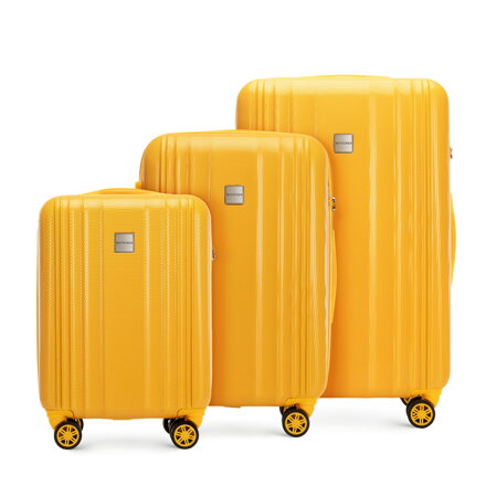 Voštinový polykarbonátový kufor set žltý 56-3P-30S-50