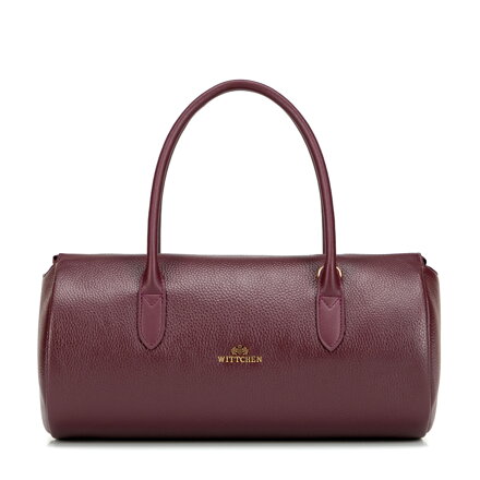 Bordová dámska crossbody kabelka Wittchen z prírodnej kože s retiazkovým detailom