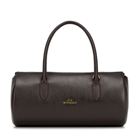 Tmavohnedá dámska crossbody kabelka Wittchen z prírodnej kože s retiazkovým detailom a elegantným vzhľadom