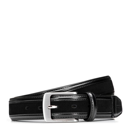 Čierny pánsky kožený opasok – elegancia v modernom štýle 101-8M-216-1