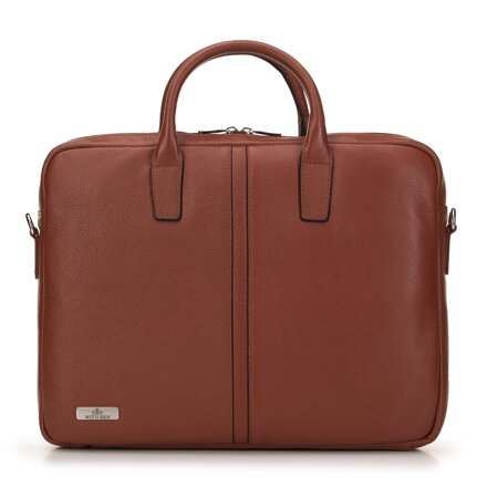 Torba na laptopa 11’’/12’’ skórzana z przeszyciem na środku brązowa 98-3U-900-4