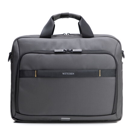 Pánska taška na notebook 17" z polyesteru s rozšíriteľným dnom sivá 102-3P-810-8