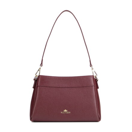 Bordová dámska crossbody kabelka Wittchen z prírodnej kože s čistým vzhľadom