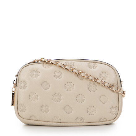Dámska kožená crossbody kabelka na retiazke bordová 99-4E-305-3