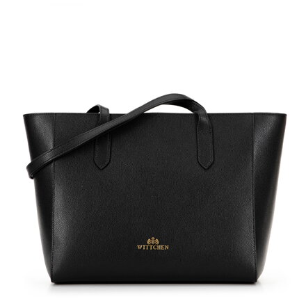 Dámska shopper kabelka z kože čierna 100-4E-602-1