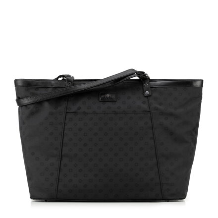 Torebka shopperka żakardowa w monogram czarna 98-4E-905-1