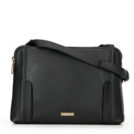 Dámska crossbody dvojkomorová kabelka čierno-zlatá 100-4Y-009-1G