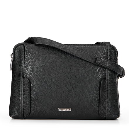 Dámska crossbody dvojkomorová kabelka čierno-strieborná 100-4Y-009-1S