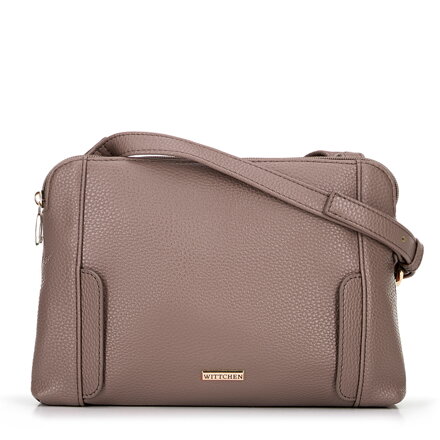 Dámska crossbody dvojkomorová kabelka béžová 100-4Y-009-9