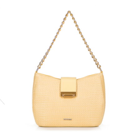 Dámska pletená crossbody kabelka žltá