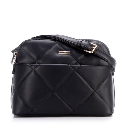 Dámska crossbody kabelka s prešívaním z ekokože čierno-zlatá 99-4Y-611-1G