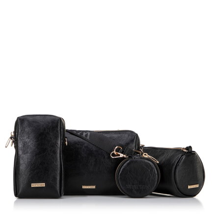 Súprava crossbody kabeliek z ekokože čierna 100-4Y-420-1