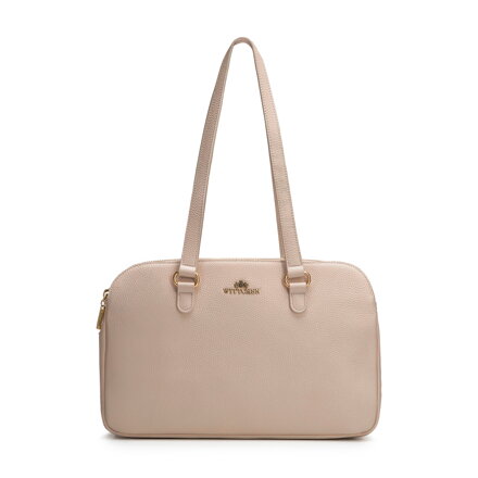 Dámska shopper kabelka z prírodnej kože béžová 102-4E-622-9