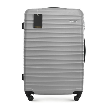 Veľký ABS kufor s menovkou a logom, sivý 56-3A-313-01Z5