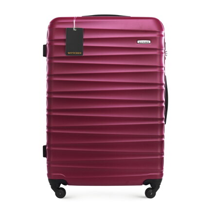 Veľký ABS kufor s menovkou a logom, bordový 56-3A-313-31Z5