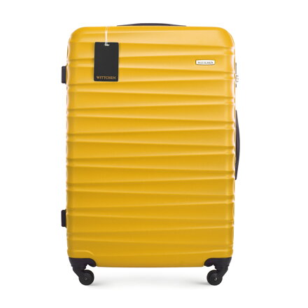 Veľký ABS kufor s menovkou a logom, žltý 56-3A-313-50Z5