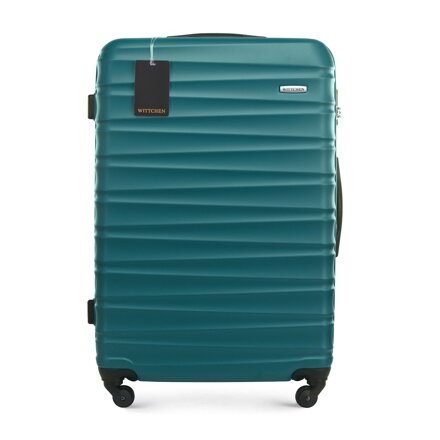 Veľký kufor z ABS plastu s menovkou a logom, zelený 56-3A-313-85Z5