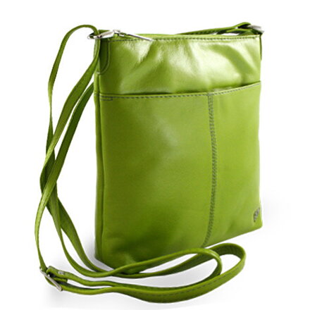 Zelená kožená zipsová kabelka 212-3013-51