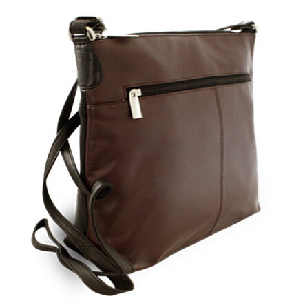Hnedočierna kožená zipsová kabelka 212-3015-60/40