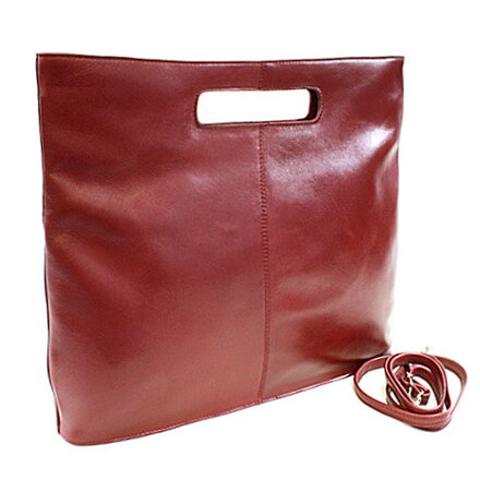 Červená kožená zipsová kabelka 212-9123-31