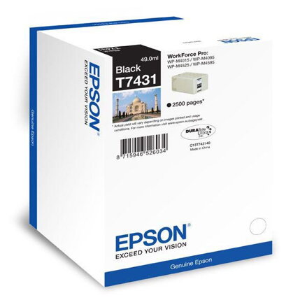 Epson originál ink C13T866140, T8661, XL, black, 2500str., 55,8ml, 1ks, Epson WorkForce Pro WF-M5690DWF, čierna