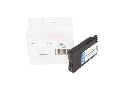 Renovovaná atramentová náplň CZ130A, no.711, 29ml listov pre tlačiarne HP (BULK), azurová